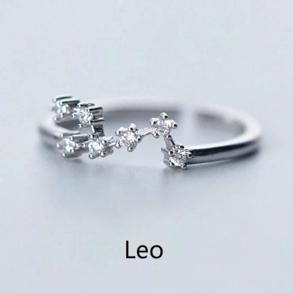 Jewelry - NEW 925 Sterling Silver Zodiac Resizable Ring-Leo